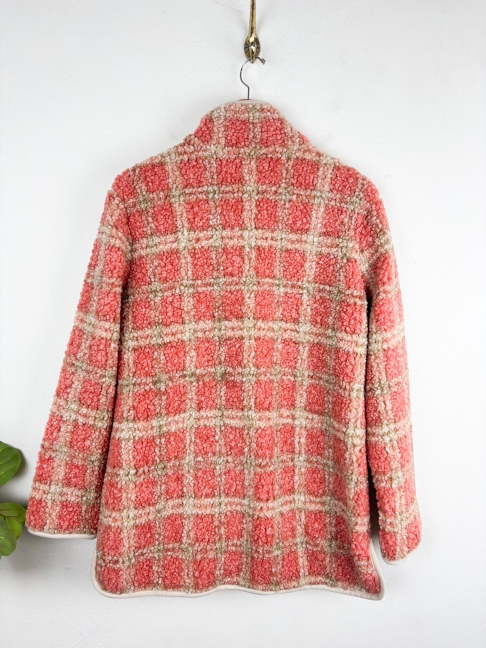 NIC+ZOE Sunset Sherpa Pink Plaid Jacket Sz M - Picture 4 of 11
